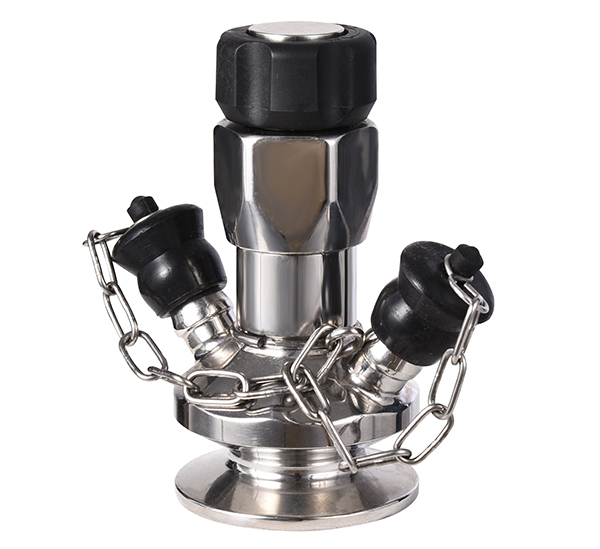 Automatic return clamp sterile sampling valve